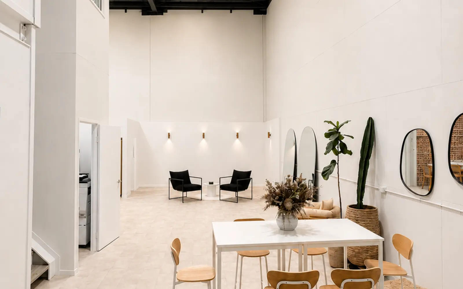 Wide view of the Birdcage Studios hire space
